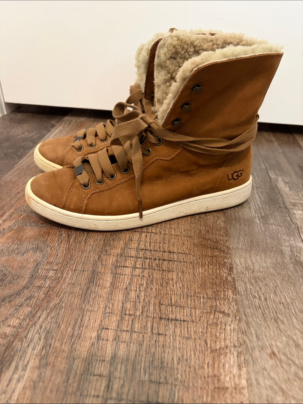 UGG Women's Chestnut Tan Shearling High-Top Sneakers